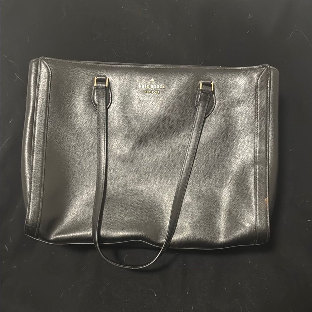 Kate Spade Black Structured Leather Tote